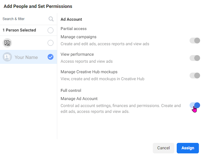 Step 4 in setting up your Facebook ads account