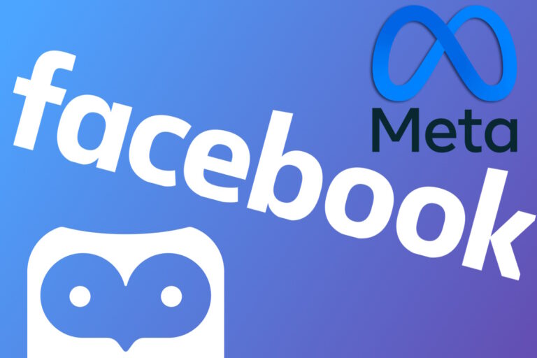 Facebook Meta and PageHoot owl logos