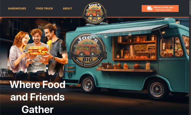 Joes Sandwhiches Website Screenshot